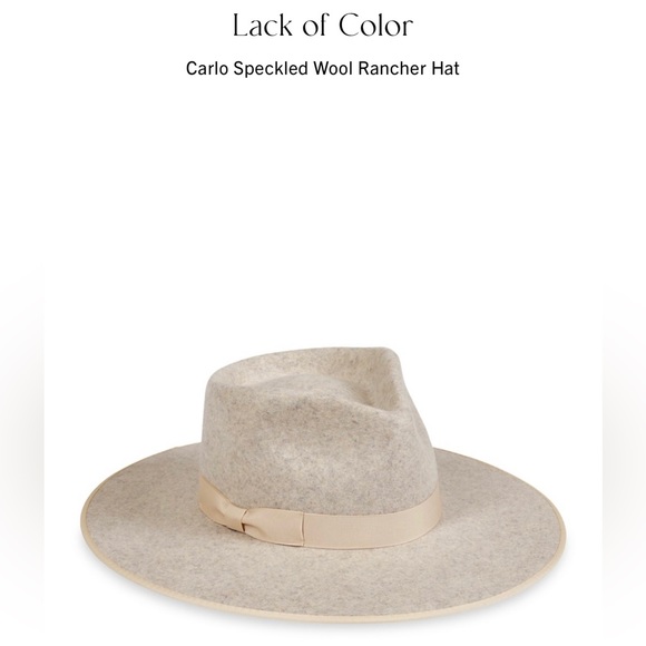 Lack Of Color Accessories - Lack of Color Carlo Rancher Grey Ivory Speckled Wool Hat size MEDIUM 57 CM